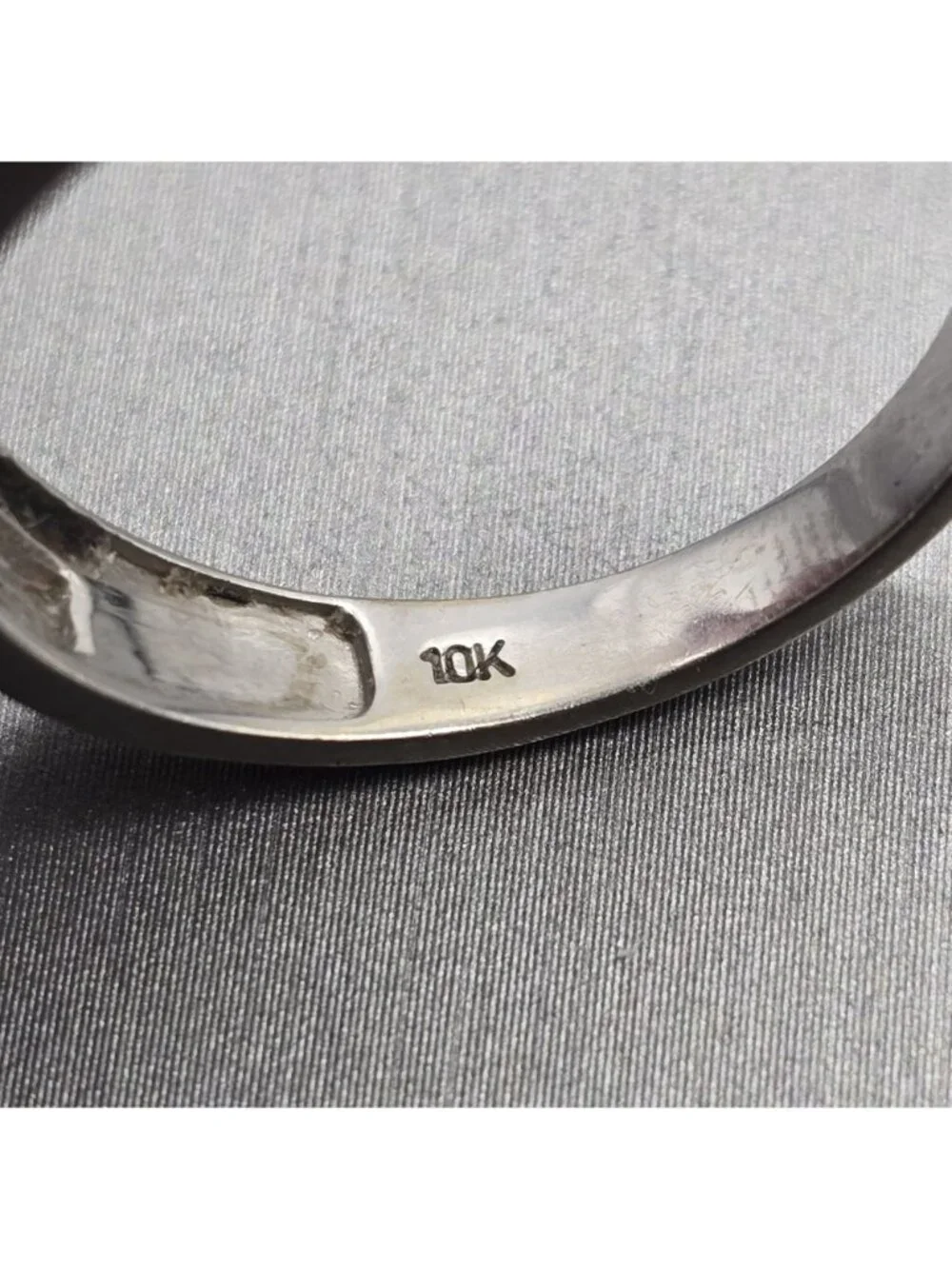 10k White Gold Natural Diamond Channel Set Band Ring Size 10.25 Signed NDI 4.05g - Picture 7 of 16